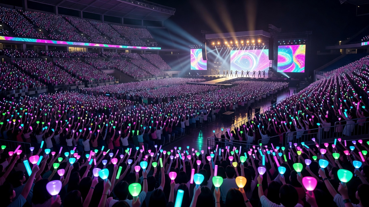 KSPO Dome Olympic Gymnastics Arena interior during a live K-Pop show